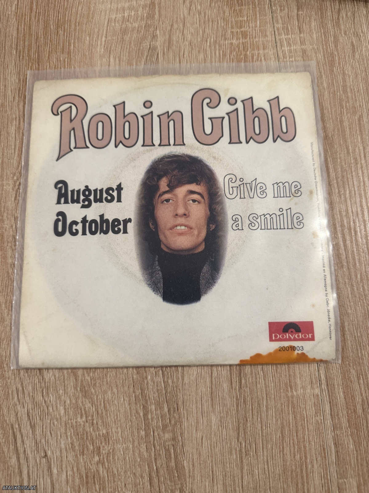 SINGLE / Robin Gibb – August October / Give Me A Smile