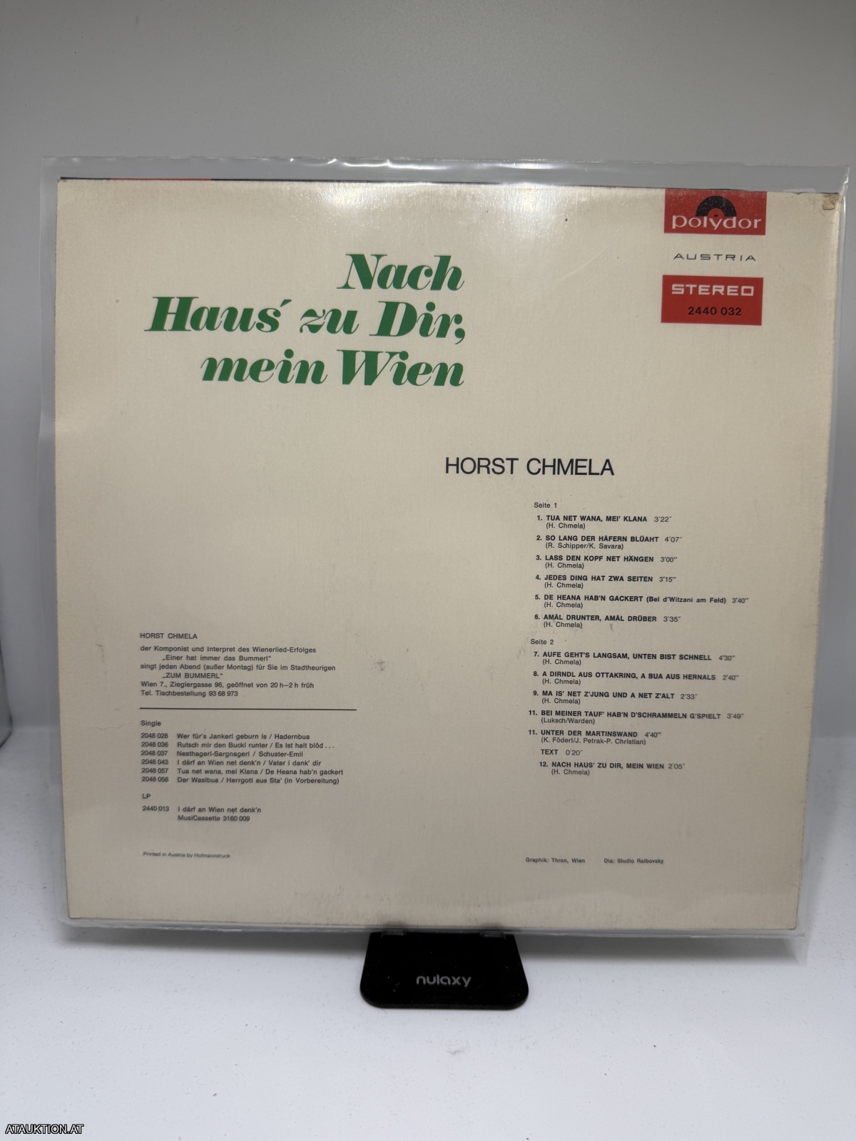 LP / Horst Chmela – Nach Haus' Zu Dir Mein Wien