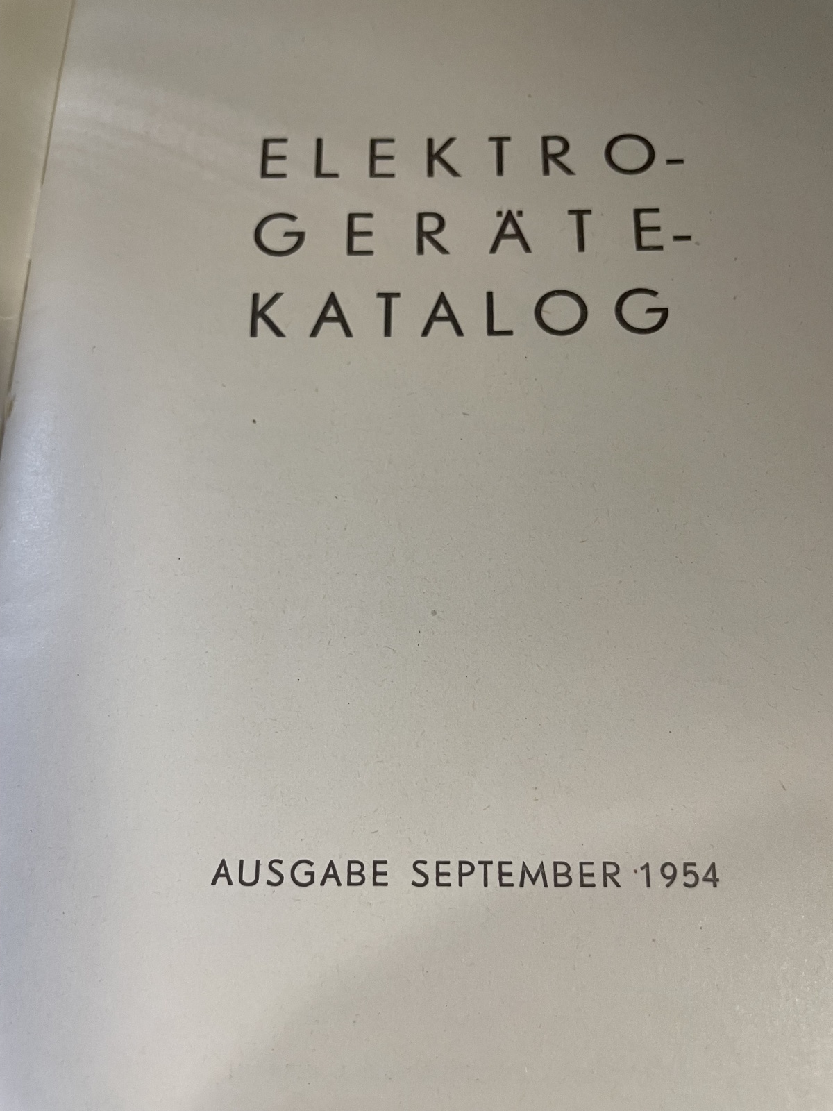 Bücherl Elektrogeräte Katalog September 1954