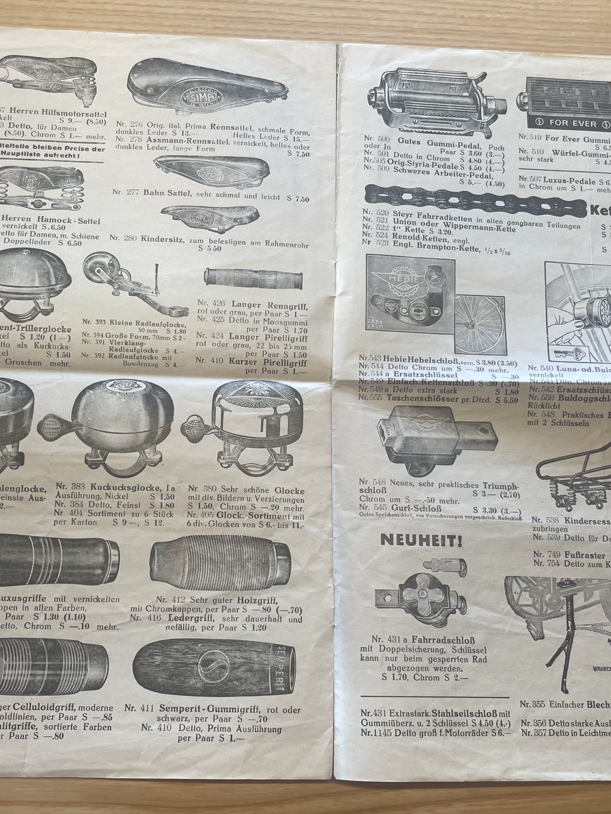 Ergänzungs-Preisliste für Katalog 1935/36 Wien (Dohnal)