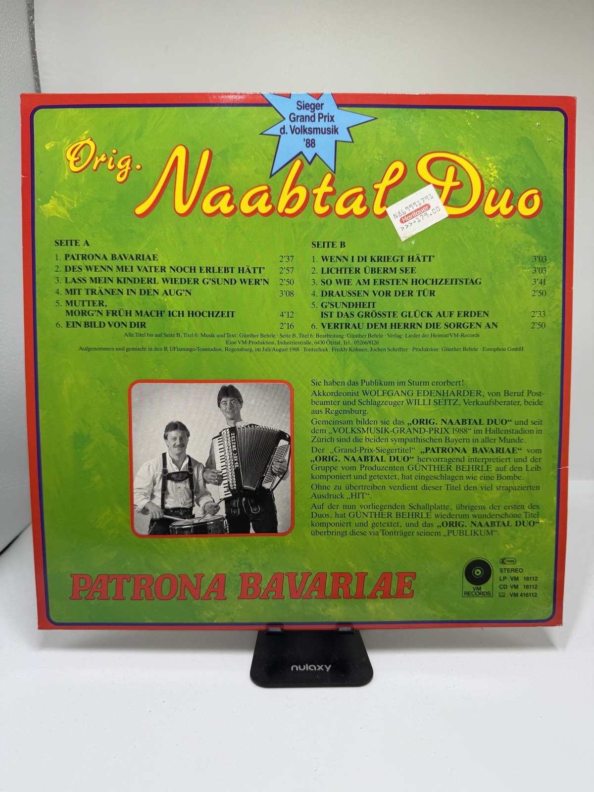 LP / Orig. Naabtal Duo – Patrona Bavariae