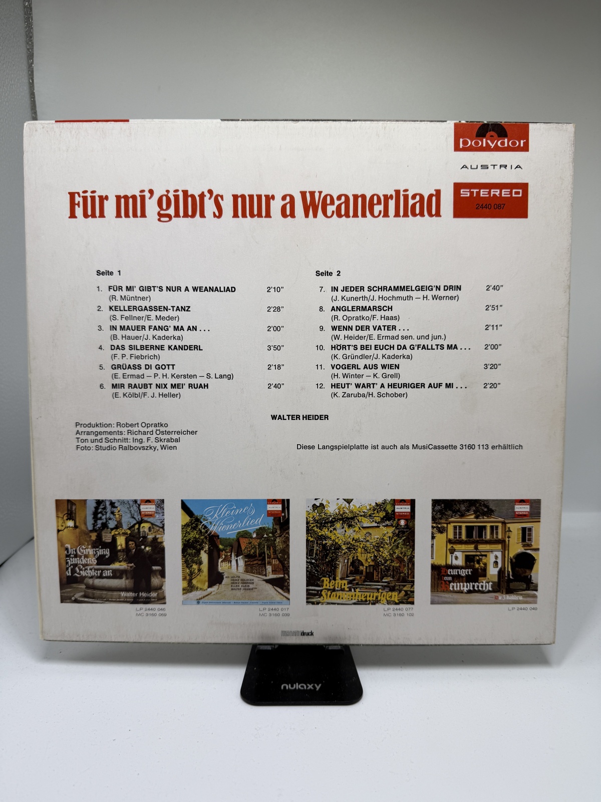 LP / Walter Heider – Für Mi' Gibt's Nur A Weanerliad - SIGNIERT