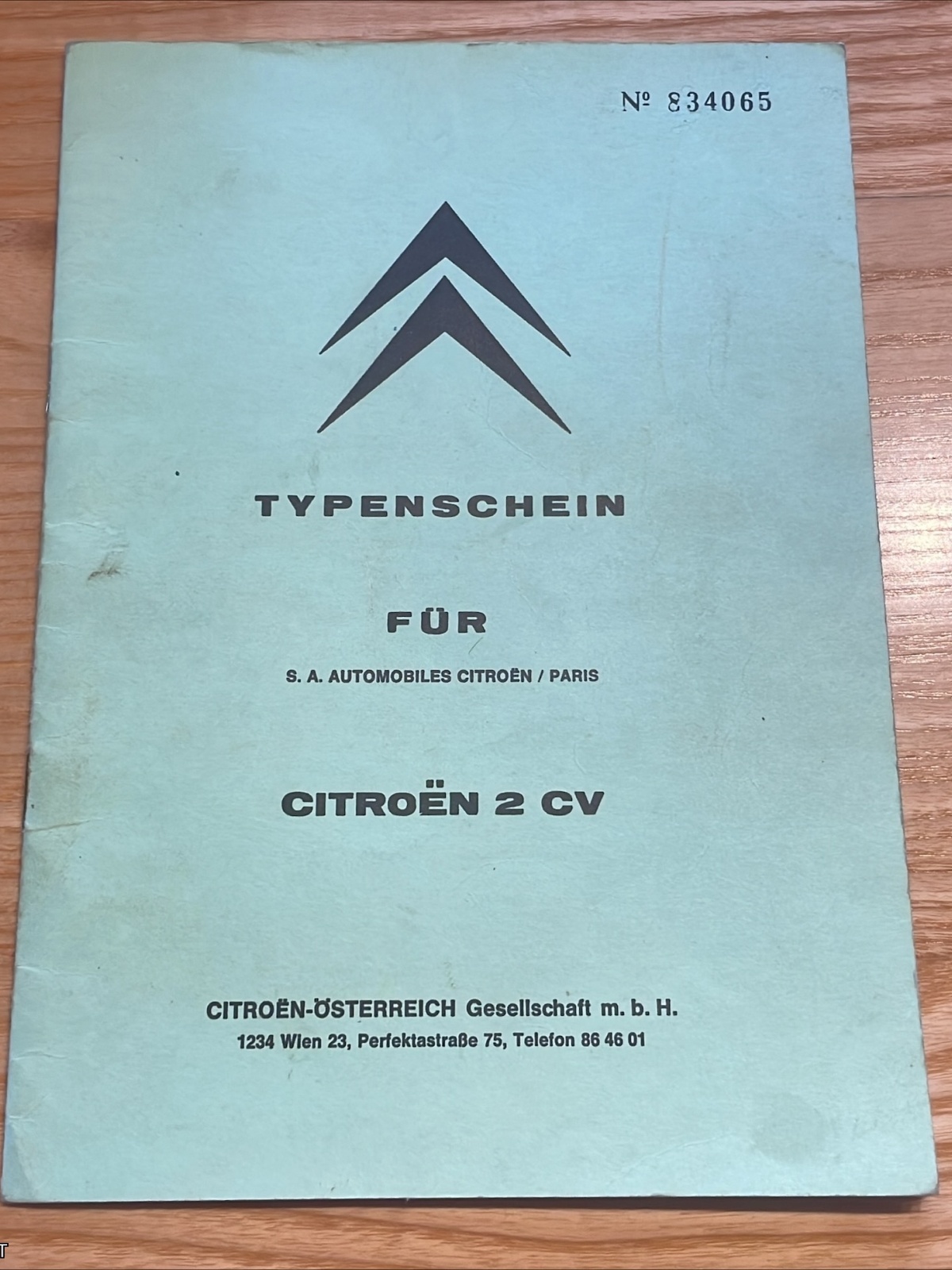 Citroen 2 CV Typenschein