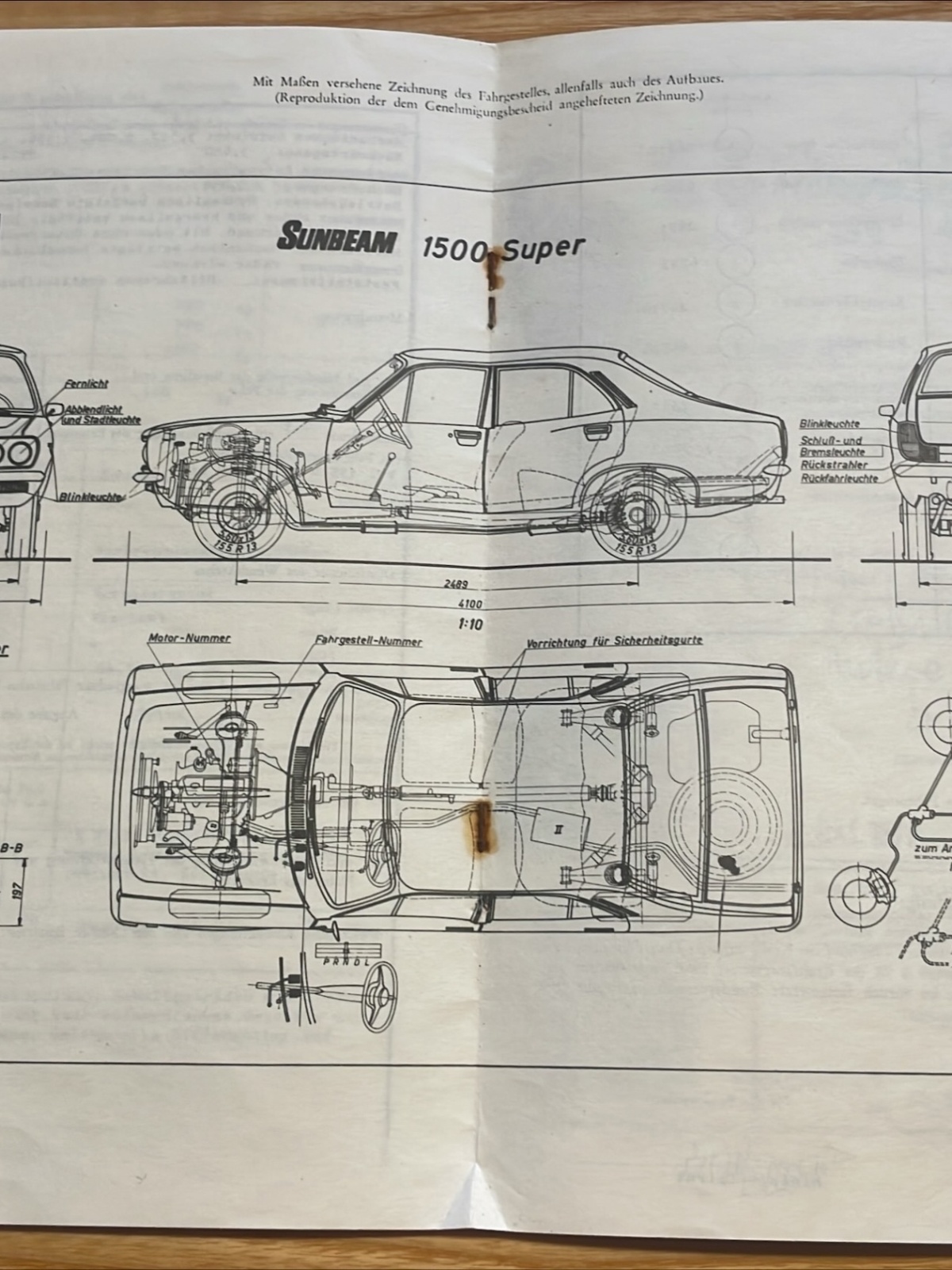 Sunbeam 1500 Super Typenschein