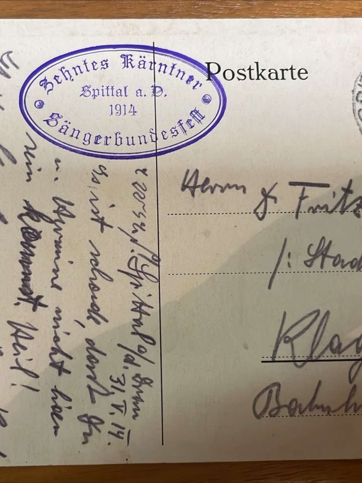 AK Zehntes Kärntner Sängerbundesfest 1914