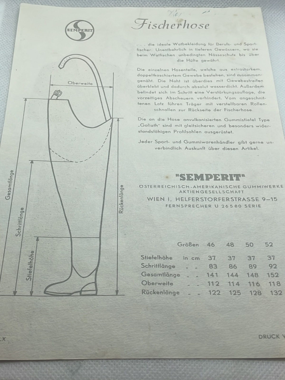 A3 Werbezettel Semperit Fischerstiefel