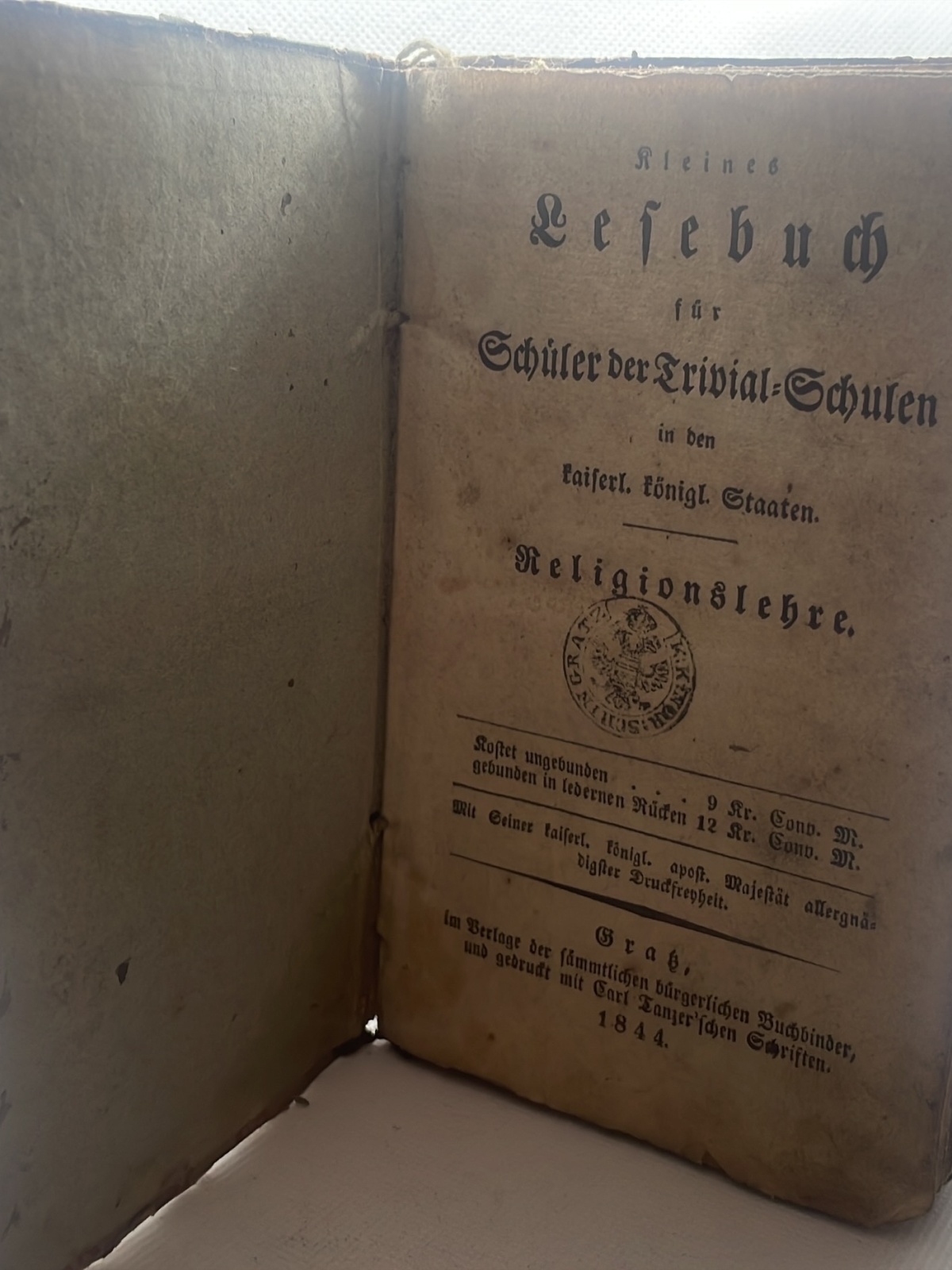 Antikes Lesebuch Religionslehre Graz 1844