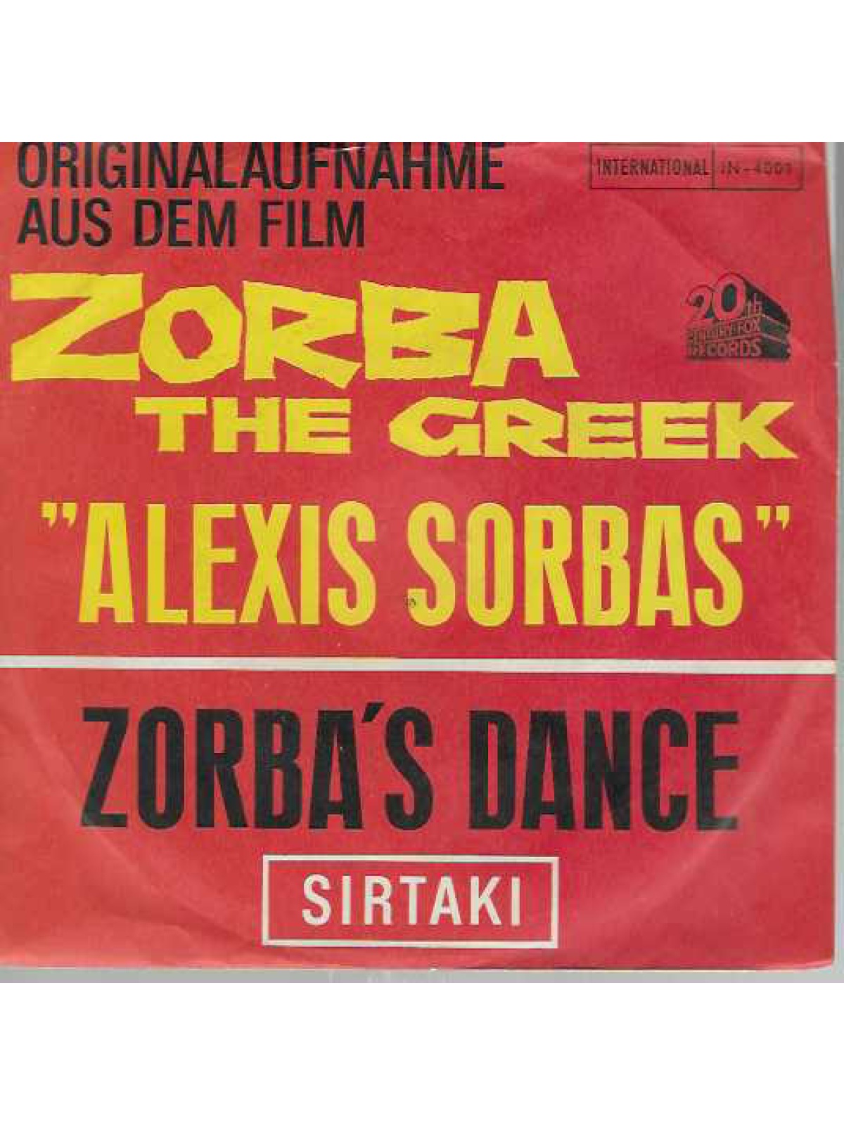 SINGLE / Filmorchester Mikis Theodorakis / Orchester Georg Kapojannis – Zorba's Dance / Sirtaki