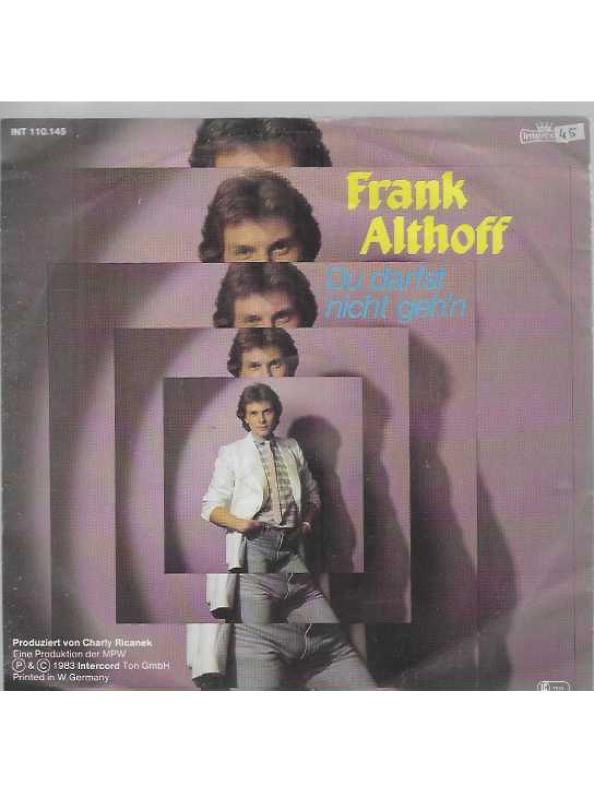 SINGLE / Frank Althoff – Du Darfst Nicht Geh'n