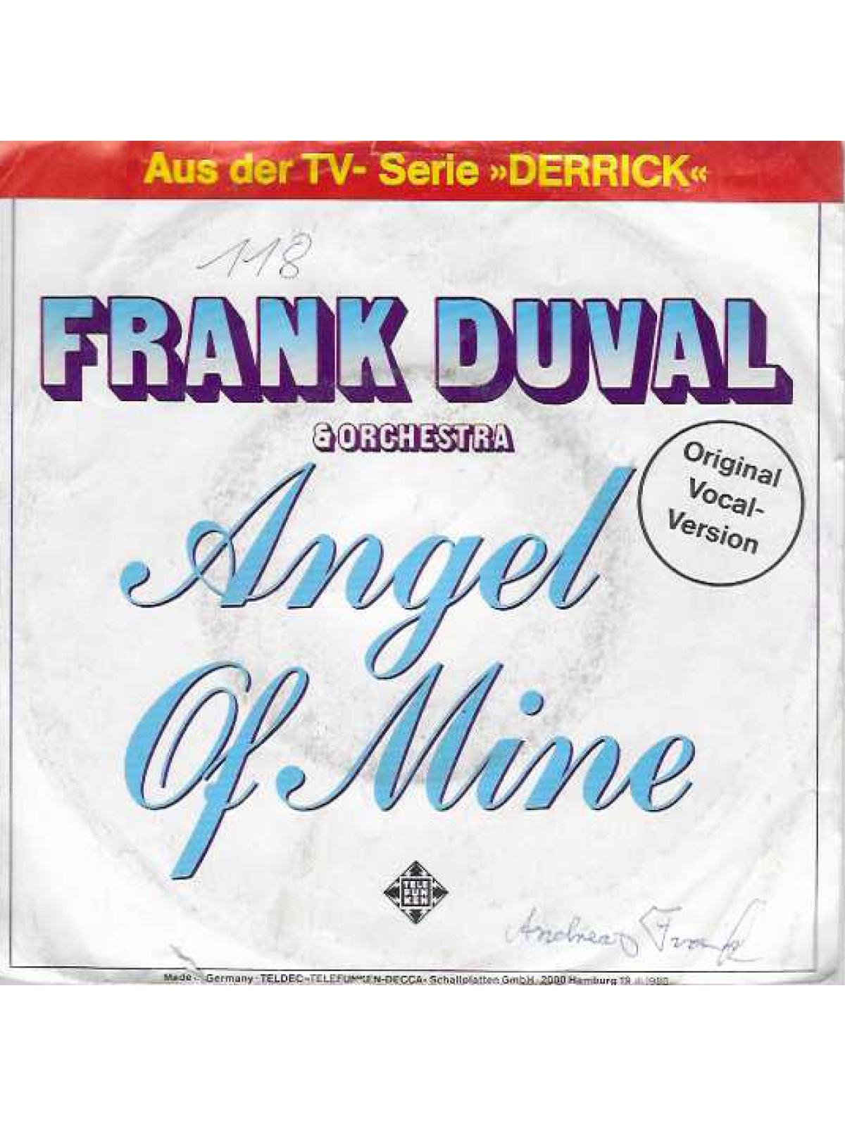 SINGLE / Frank Duval & Orchestra – Angel Of Mine